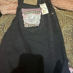 New Mens Lee Jeans 30 X 30 Relaxed Fit Straight Leg  Black Tapered Leg